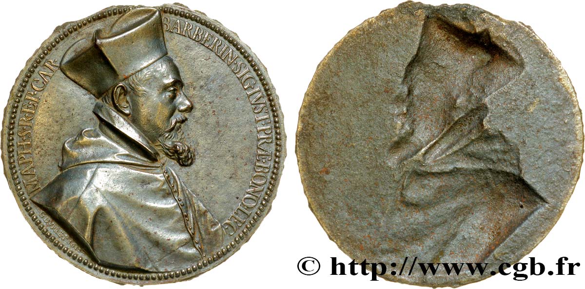ITALIEN Médaille uniface de Maffeo Barberini, fonte SS