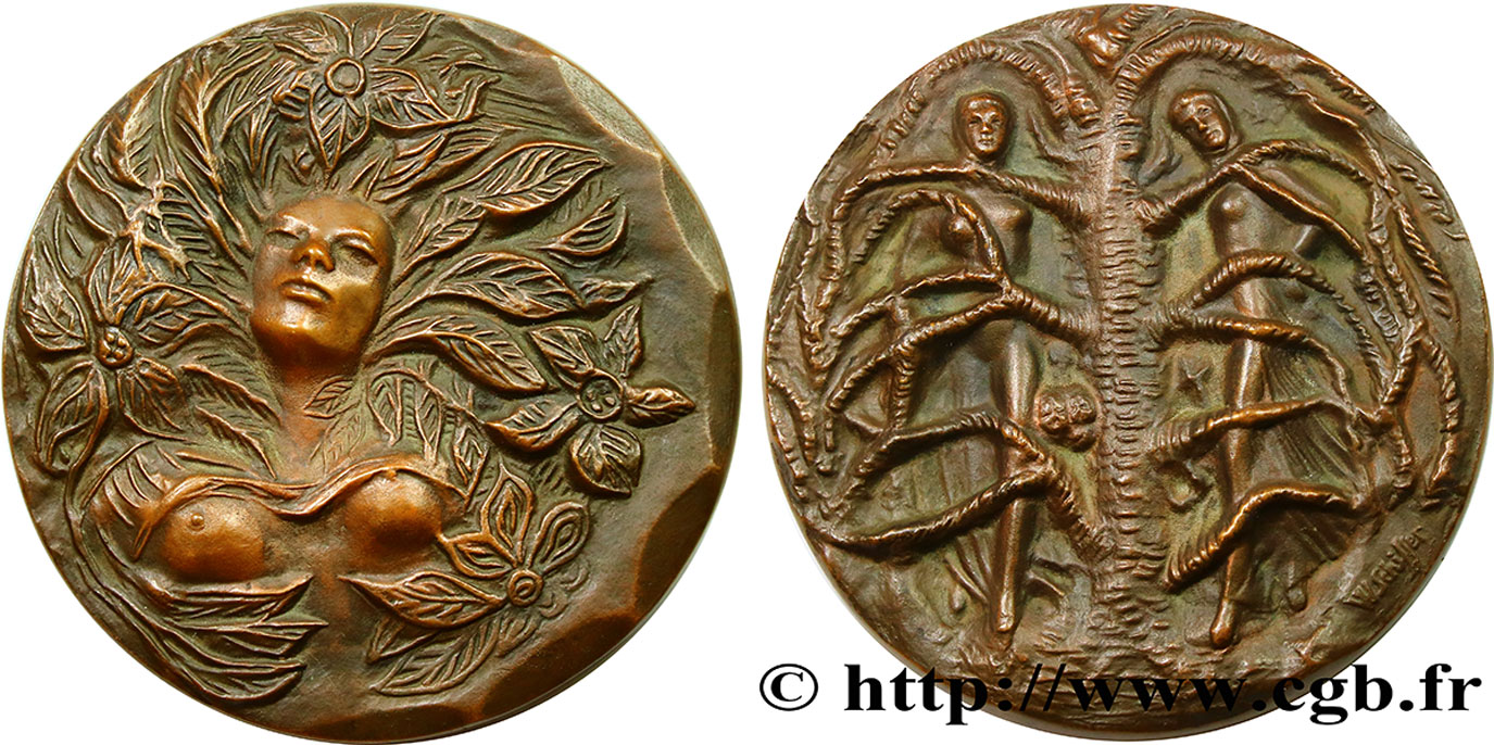 FUNFTE FRANZOSISCHE REPUBLIK Médaille Adam et Eve fVZ