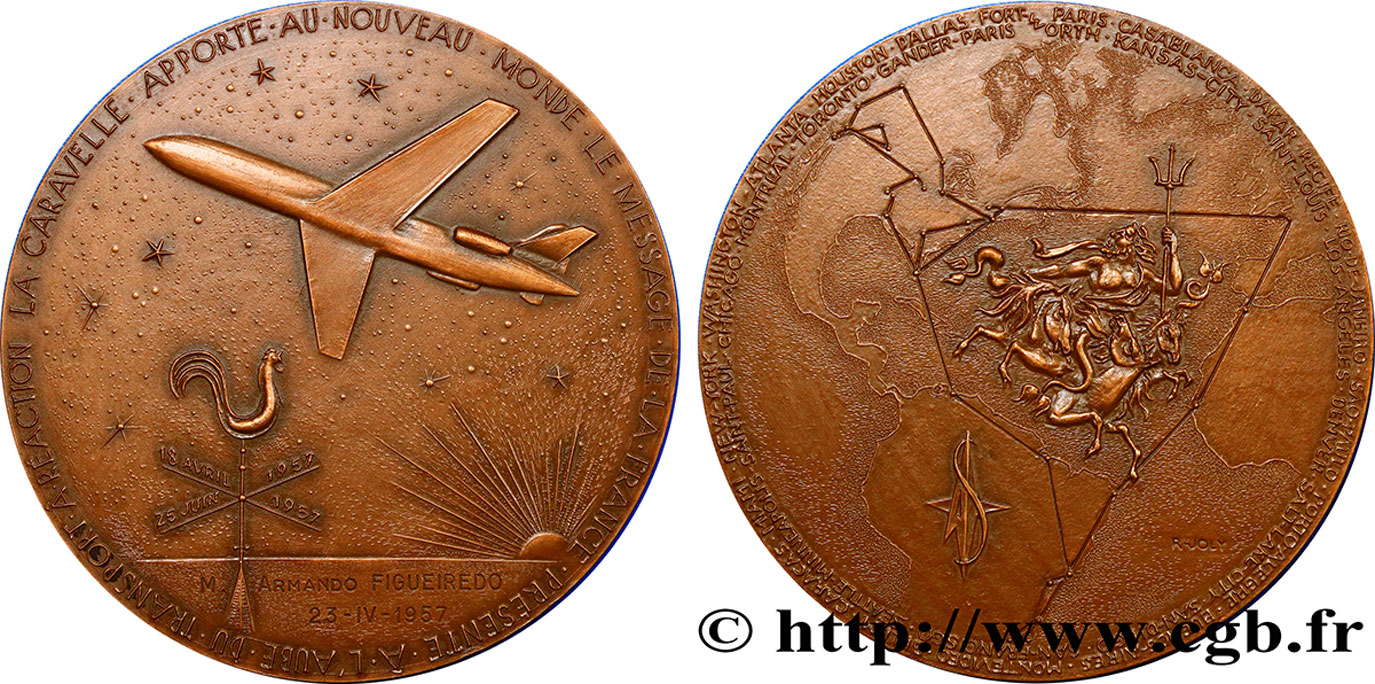 VIERTE FRANZOSISCHE REPUBLIK Médaille de tournée de promotion de la Caravelle fVZ