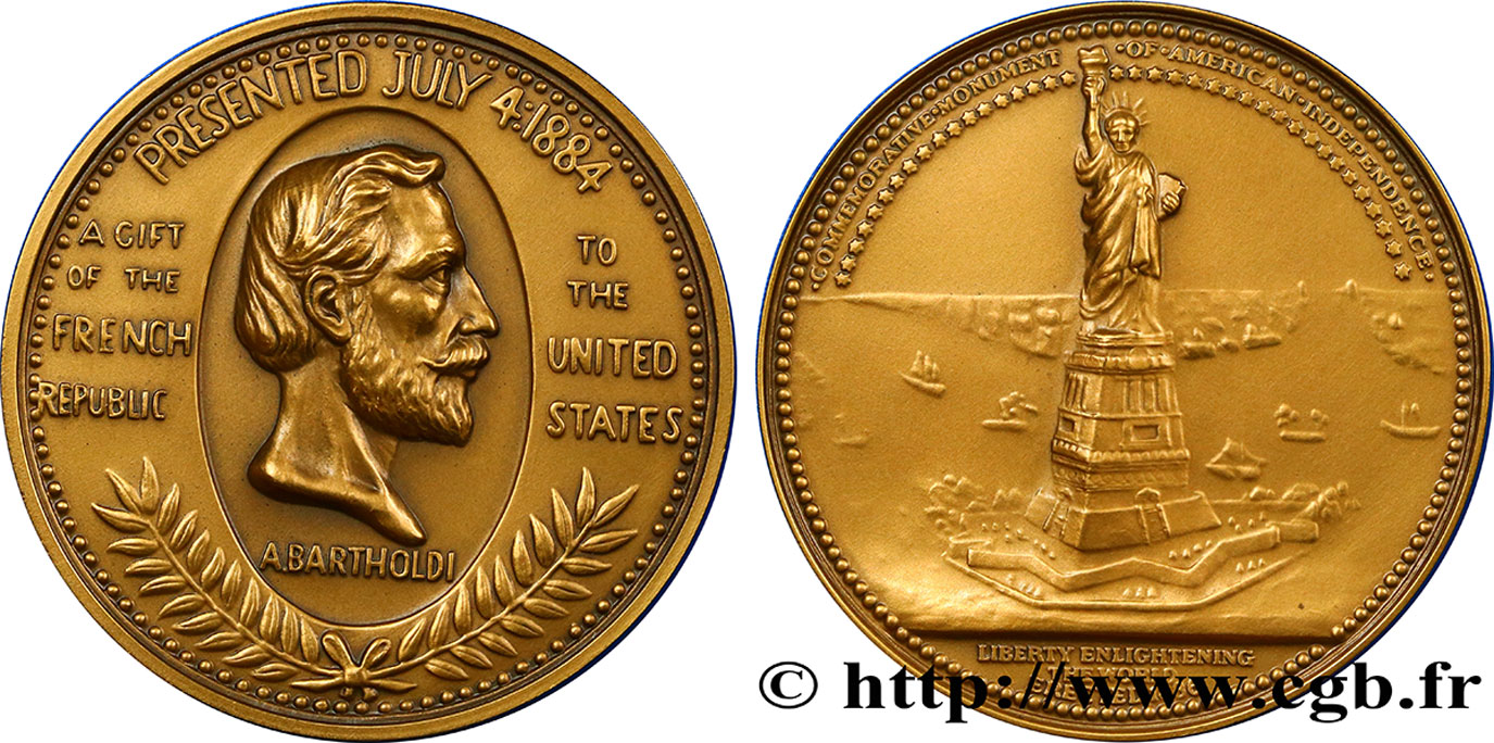 ÉTATS-UNIS D AMÉRIQUE Médaille de la statue de la Liberté de Bartholdi TTB+
