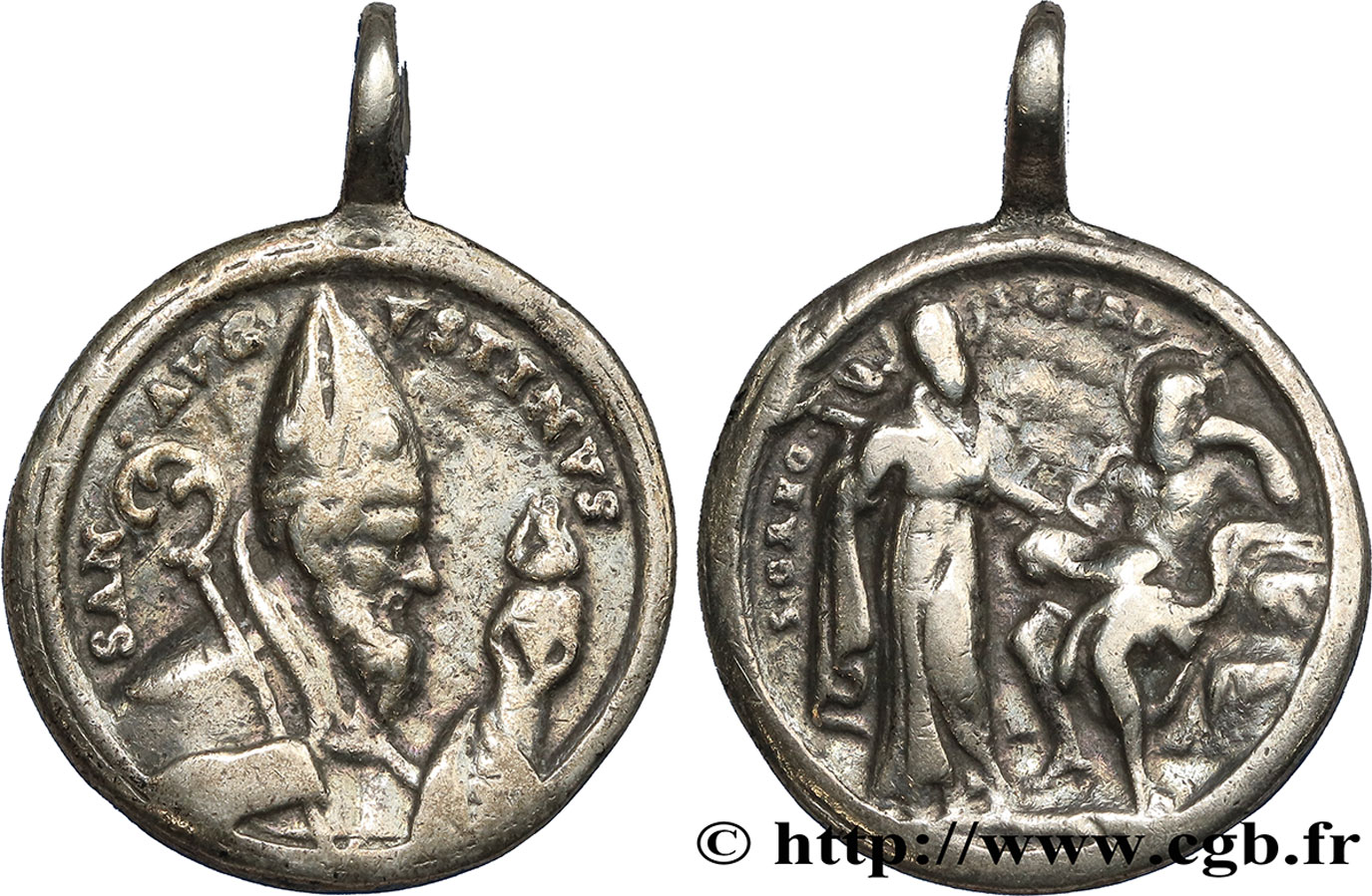 ASSEMBLÉE DU CLERGÉ ET JETONS RELIGIEUX Médaille pour Saint Augustin d Hippone (354 - †430) SS
