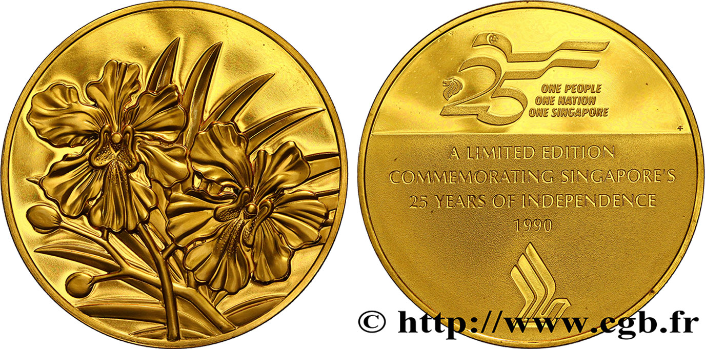 SINGAPUR Médaille des 25 ans de l’indépendance de Singapour VZ