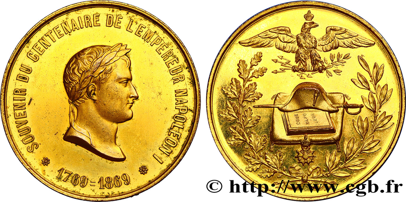 SEGUNDO IMPERIO FRANCES Médaille, Centenaire de l’empereur Napoléon Ier EBC