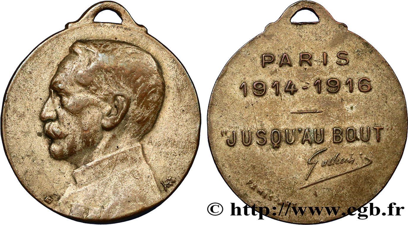 III REPUBLIC Médaille “Jusqu’au bout” du général Gallieni VF