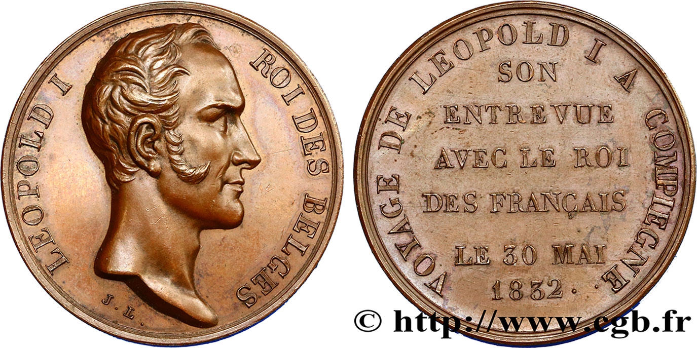 BELGIQUE - ROYAUME DE BELGIQUE - LÉOPOLD Ier Médaille du voyage en France SUP