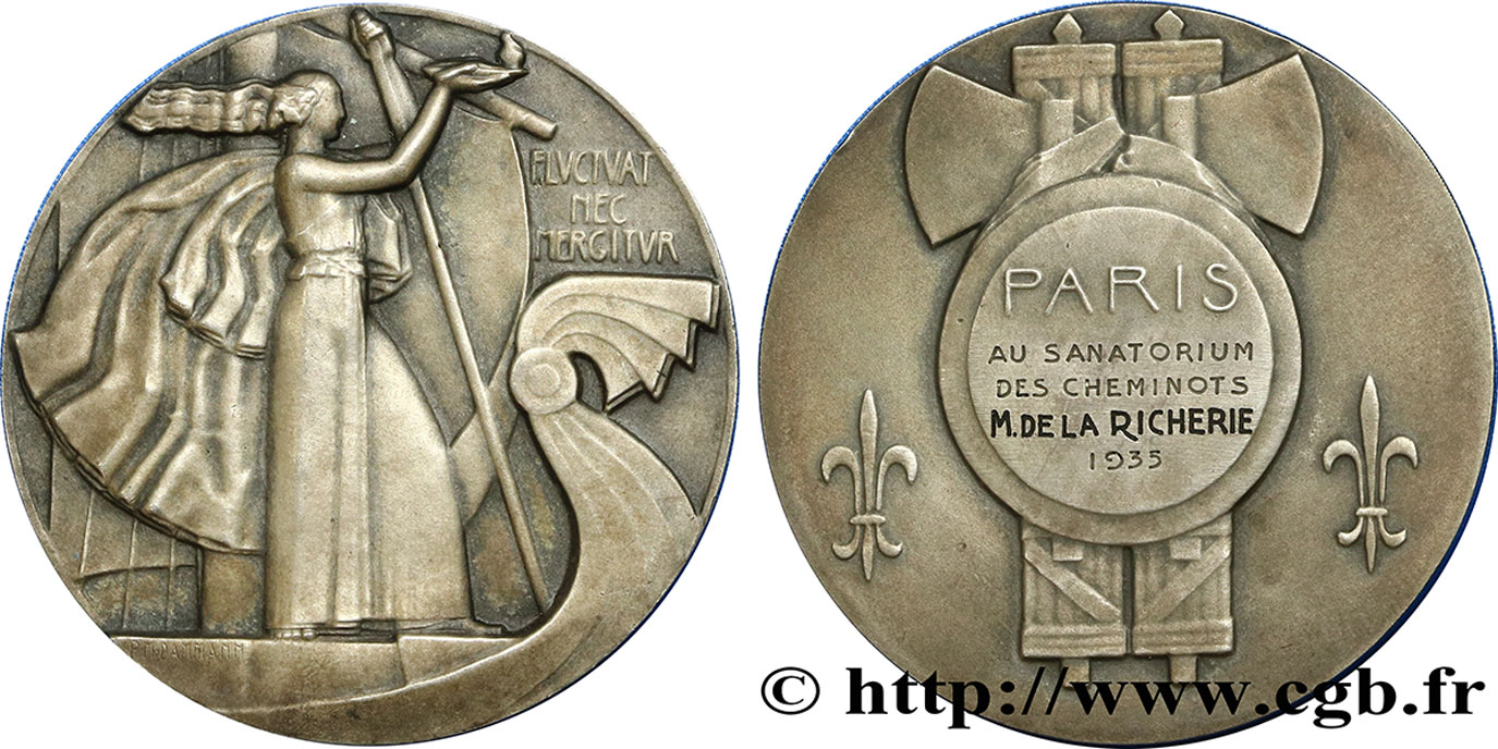 TROISIÈME RÉPUBLIQUE Médaille des cheminots de Paris TTB+