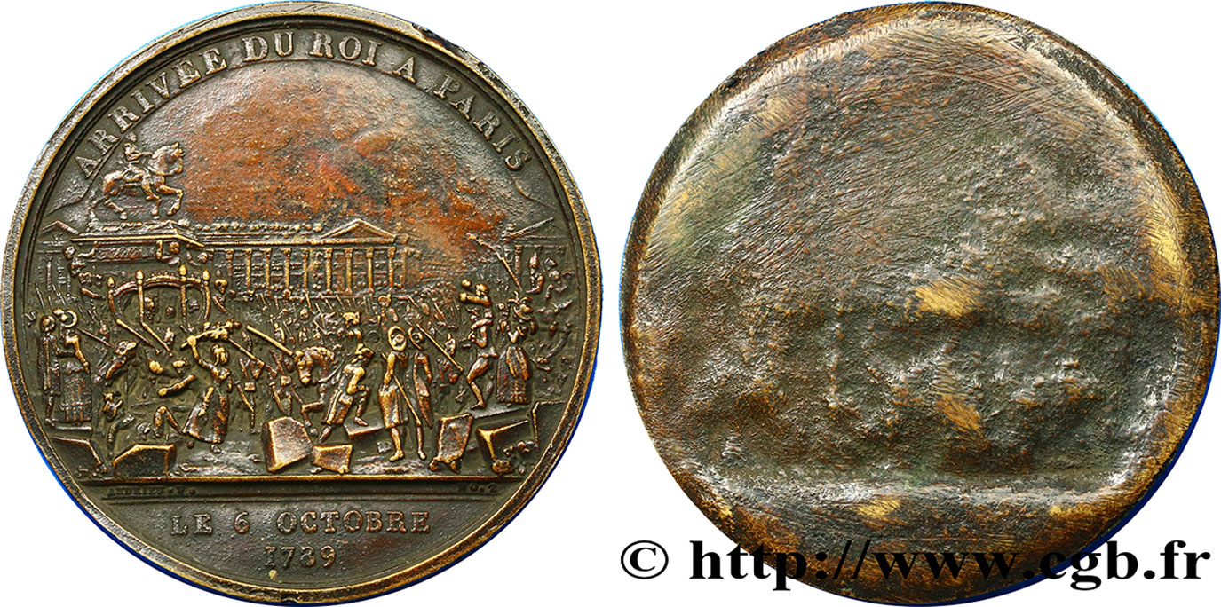 LOUIS XVI (MONARQUE CONSTITUTIONNEL)  Médaille uniface de l’arrivée du Roi à Paris TTB+