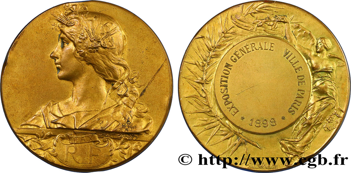 III REPUBLIC Médaille de l’exposition générale de Paris AU