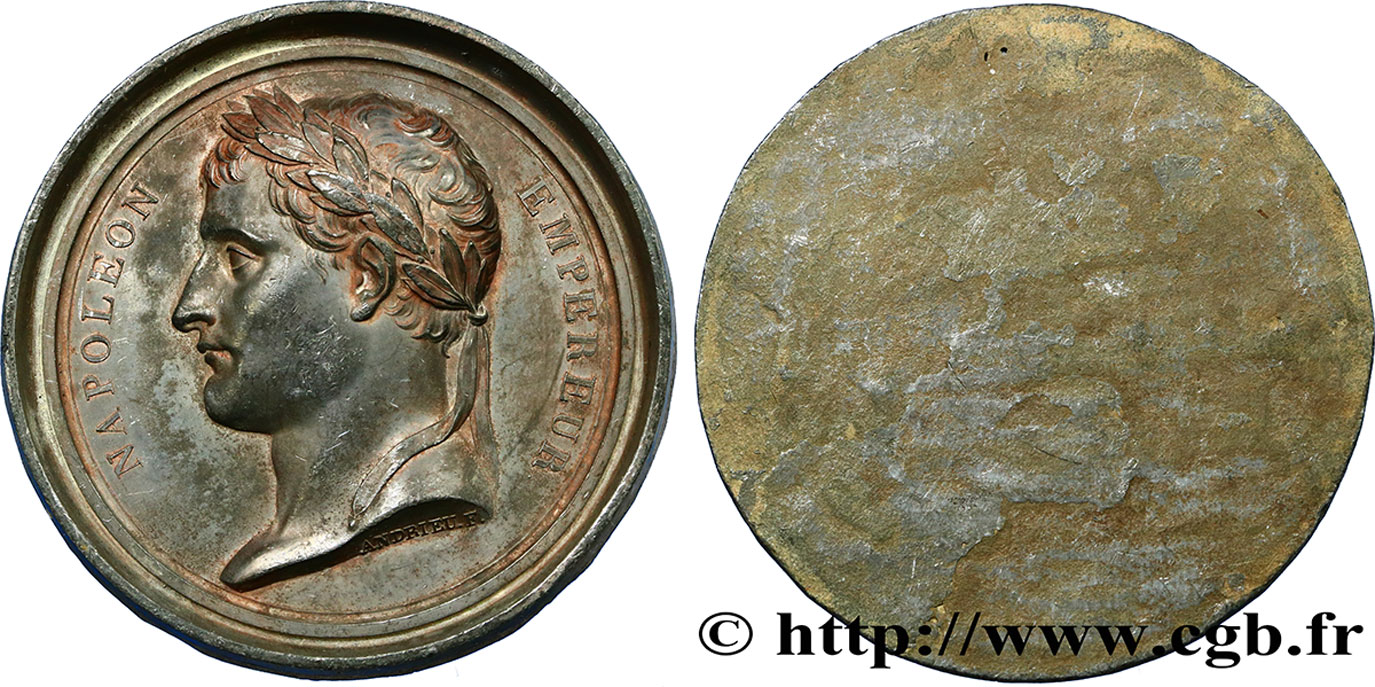 PRIMO IMPERO Médaille, Napoléon Ier par Andrieu, tirage uniface q.SPL