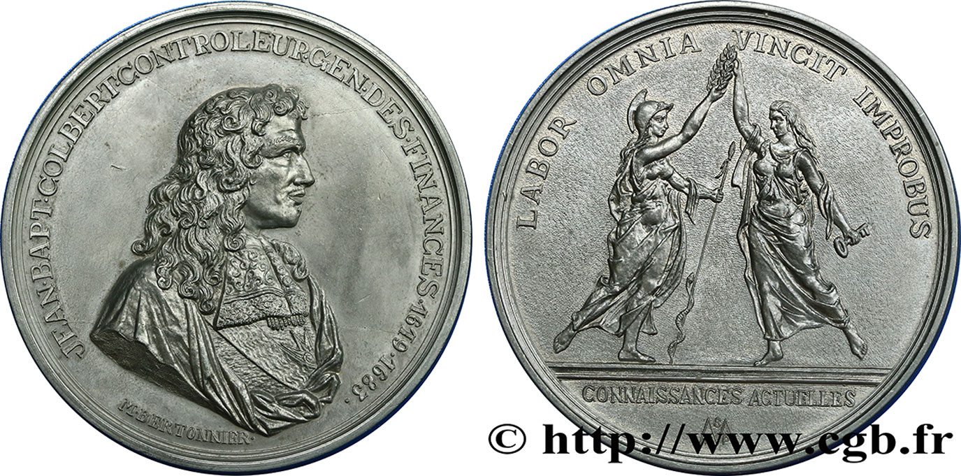LOUIS XIV LE GRAND OU LE ROI SOLEIL Médaille de Jean-Baptiste Colbert SUP