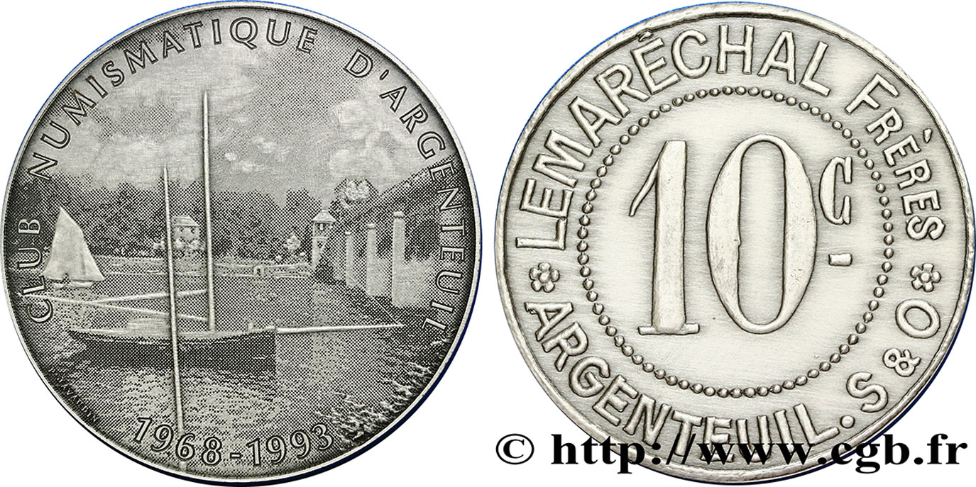 QUINTA REPUBLICA FRANCESA Médaille du club numismatique d’Argenteuil EBC