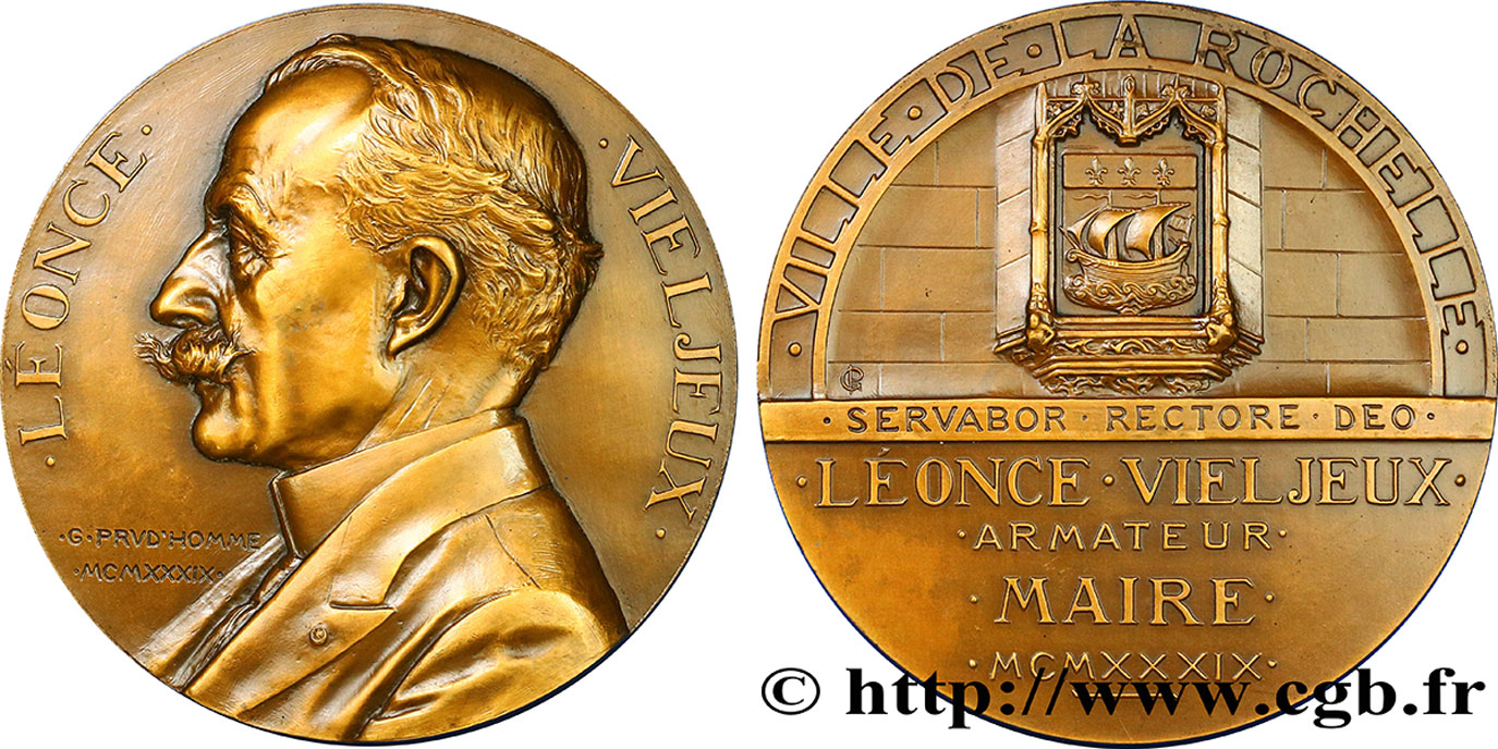 TROISIÈME RÉPUBLIQUE Médaille de Léonce Vieljeux SUP