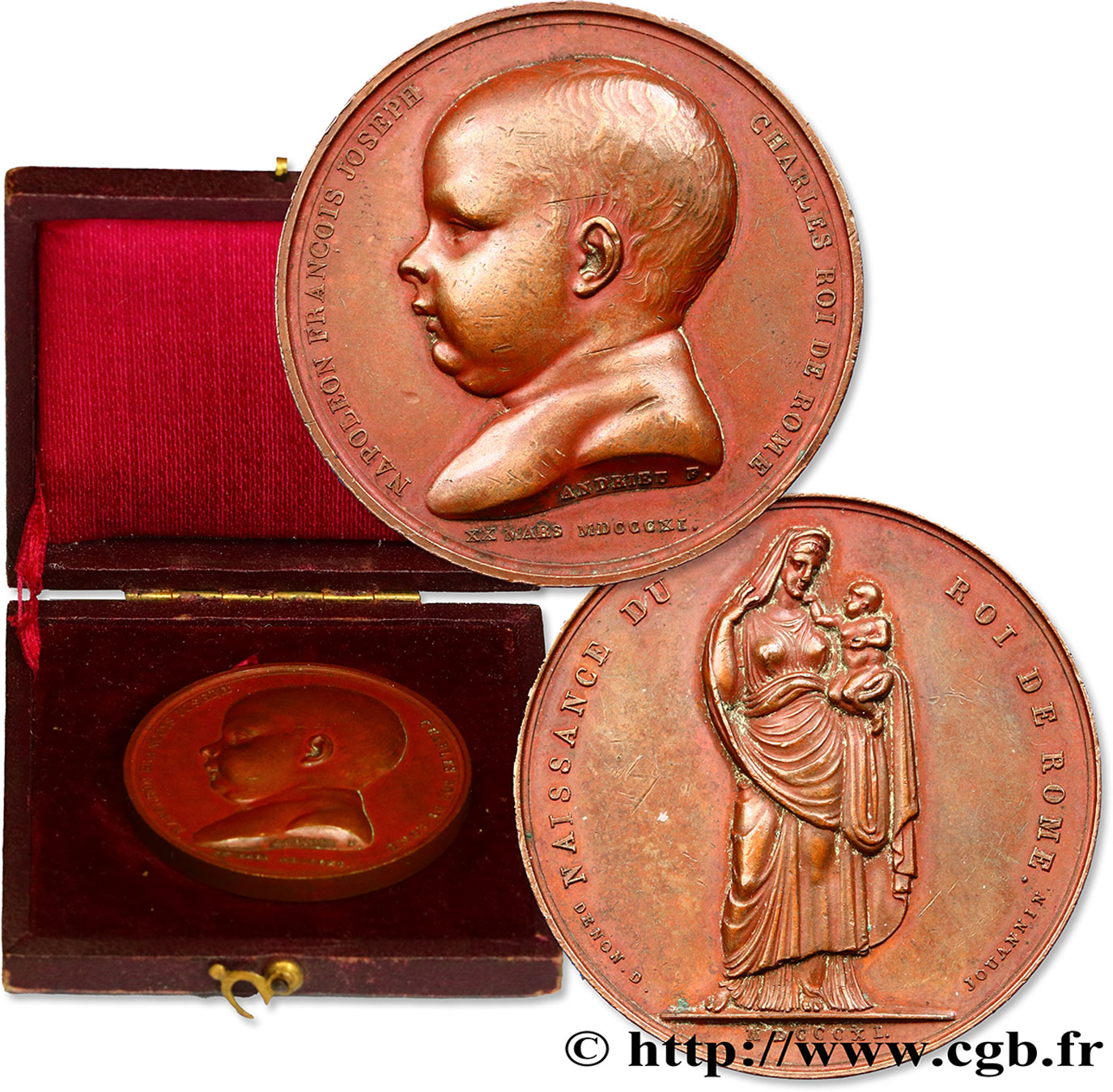 GESCHICHTE FRANKREICHS Médaille pour la naissance du Roi de Rome fVZ