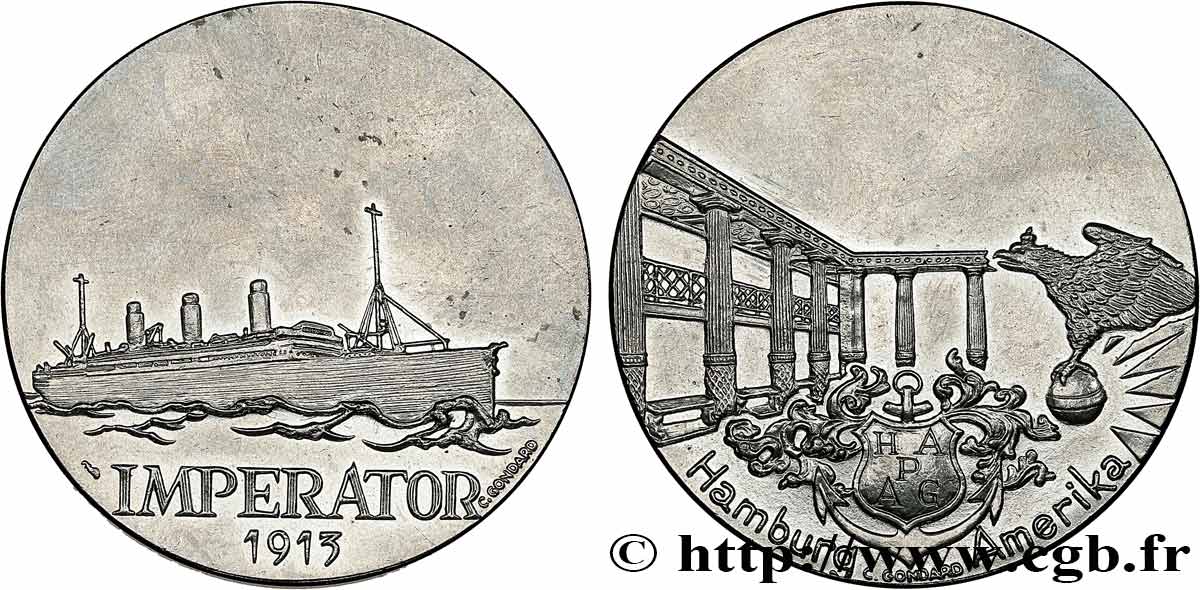 SEA AND NAVY : SHIPS AND BOATS Médaille, Paquebot Imperator MBC+