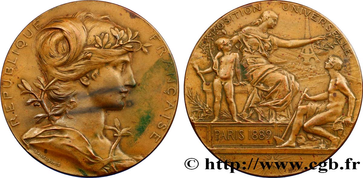 III REPUBLIC Médaille,Exposition Universelle de Paris XF