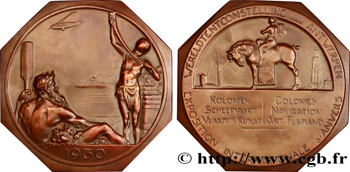 BELGIEN Médaille octogonale de l’exposition Internationale d Anvers VZ