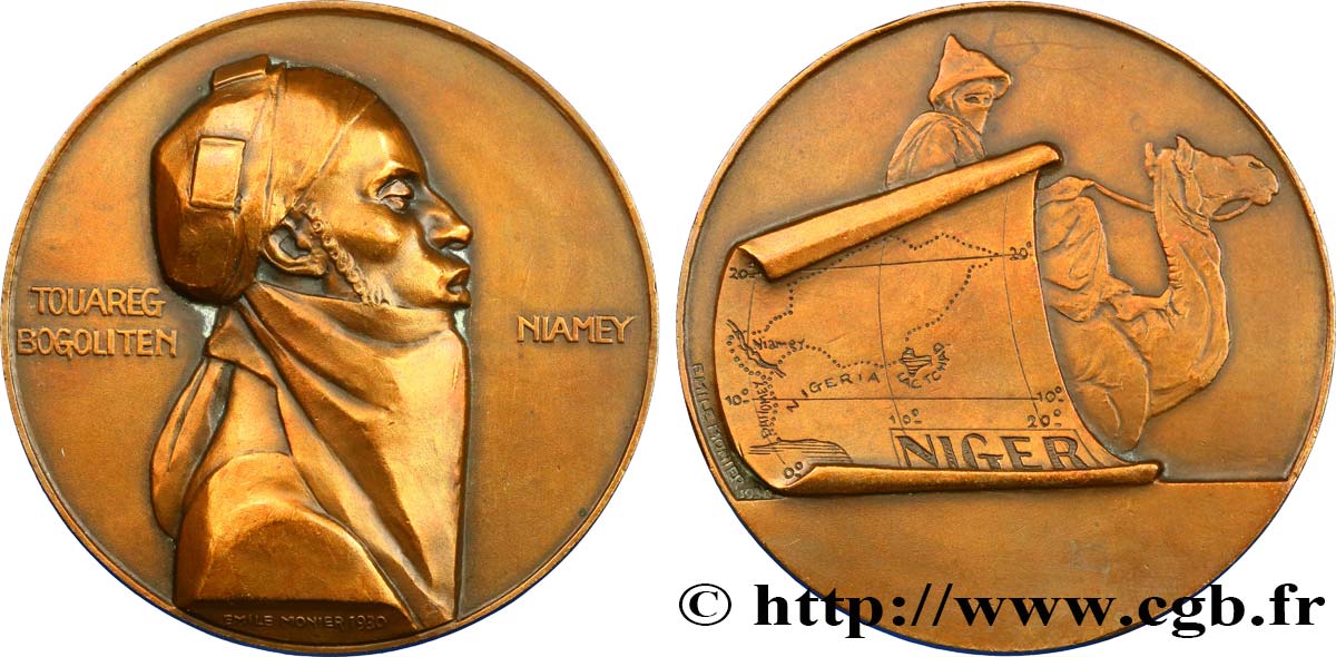 DRITTE FRANZOSISCHE REPUBLIK Médaille, Touareg Bogoliten fVZ