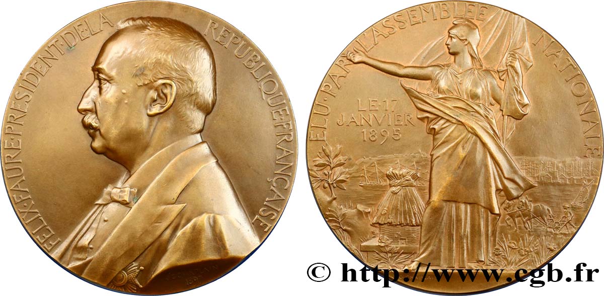 III REPUBLIC Médaille pour l’élection de Félix Faure AU
