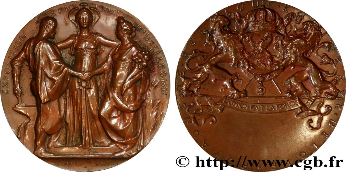 BELGIQUE - ROYAUME DE BELGIQUE - LÉOPOLD II Médaille, Exposition internationale SUP