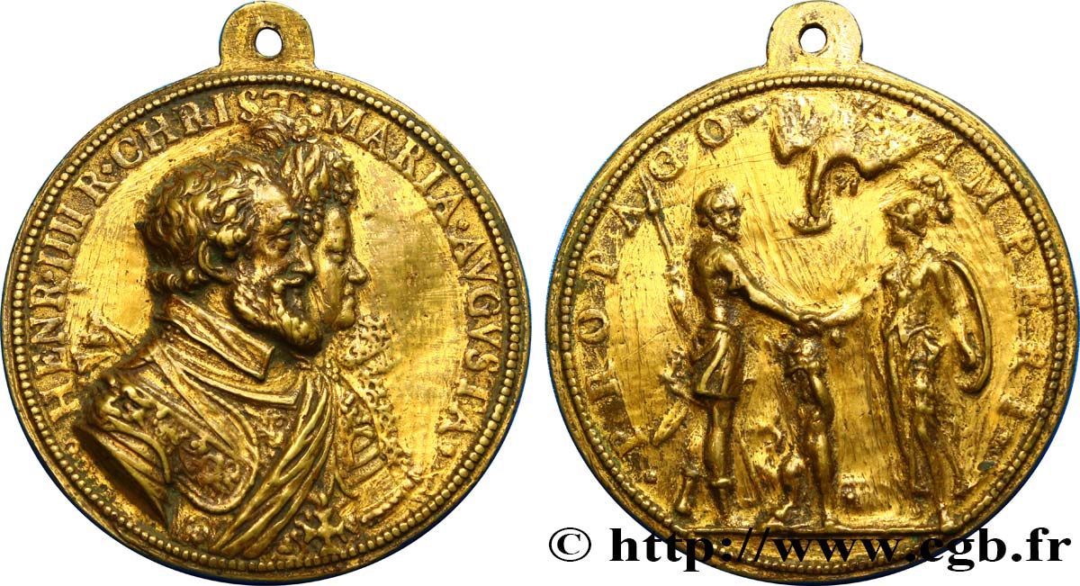 HENRY IV Médaille de Henri IV, Marie de Médicis et le dauphin XF