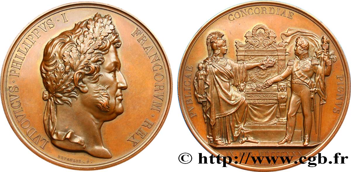 LUIGI FILIPPO I Médaille de couronnement de Louis-Philippe SPL
