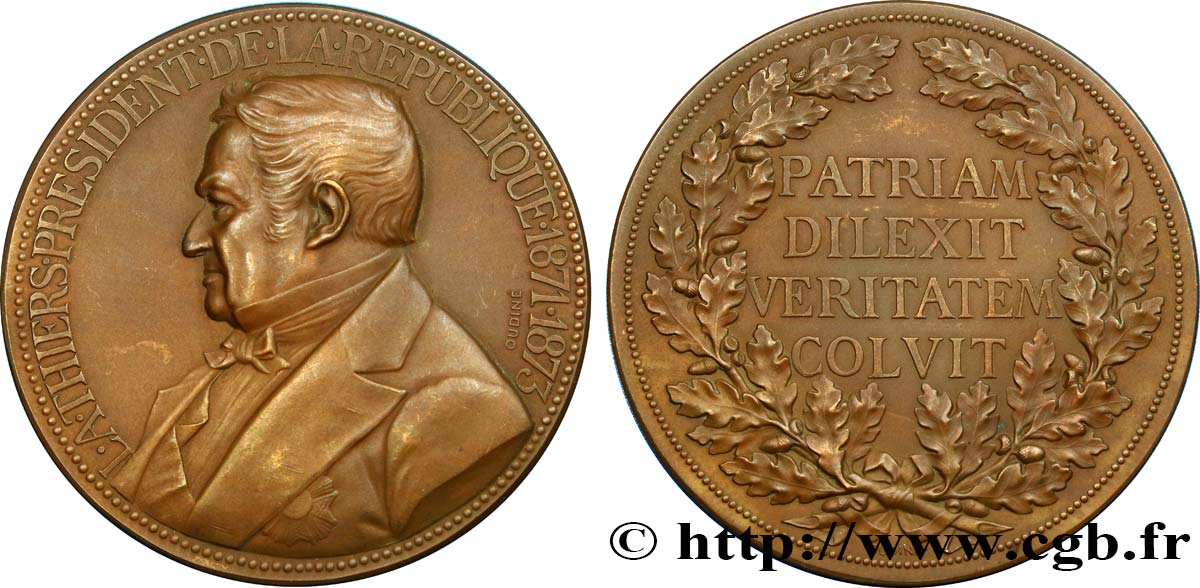 TERZA REPUBBLICA FRANCESE Médaille du président Adolphe Thiers SPL