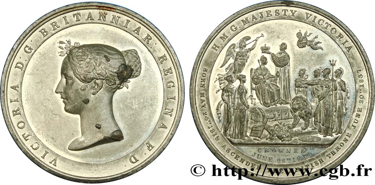 GRAN BRETAGNA - VICTORIA Médaille de couronnement de Victoria SPL