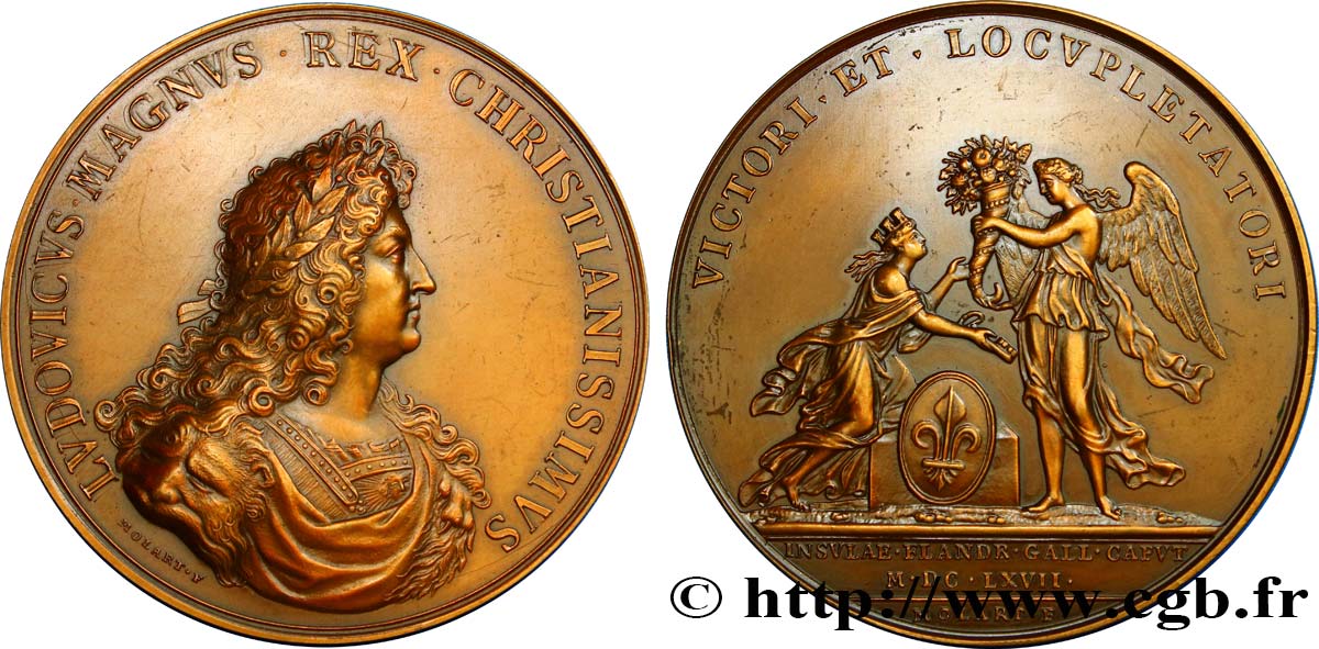 LOUIS XIV LE GRAND OU LE ROI SOLEIL Médaille de la prise de Lille SUP