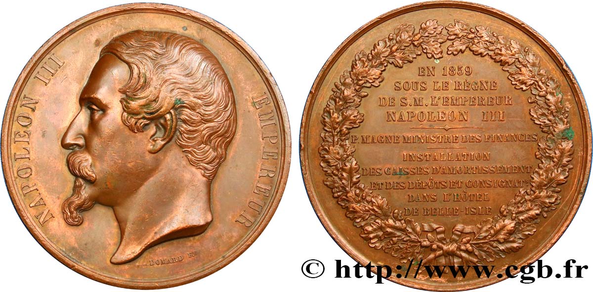 ZWEITES KAISERREICH Médaille, Installation de la Caisse des Dépôts et Consignations dans l’hôtel de Belle-Isle SS