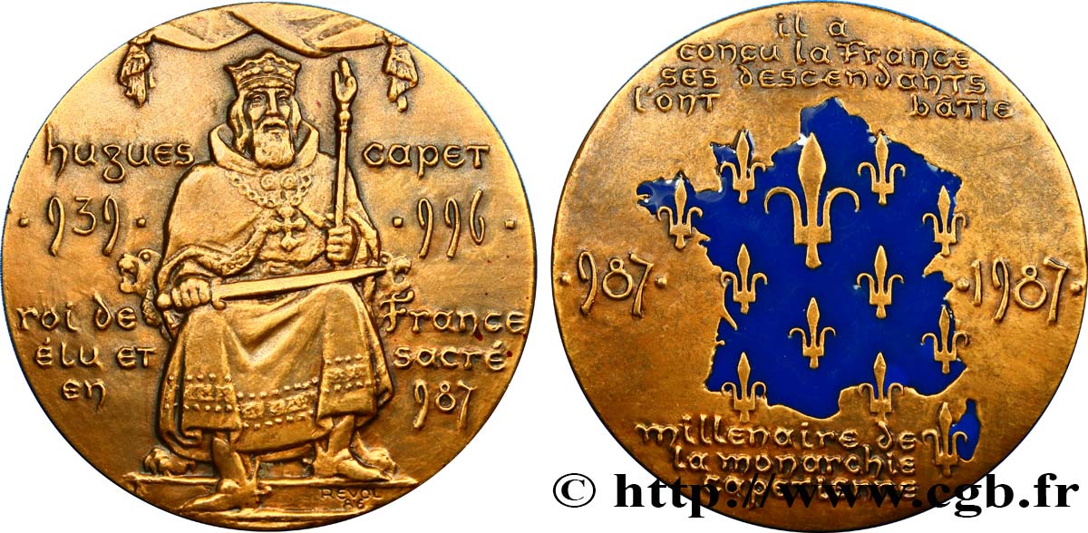 QUINTA REPUBLICA FRANCESA Médaille du millénaire capétien EBC