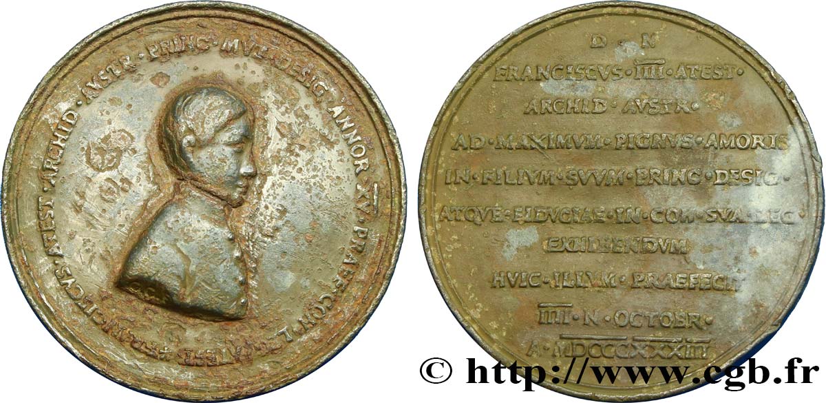 ITALIE Médaille de François V de Modène TB+