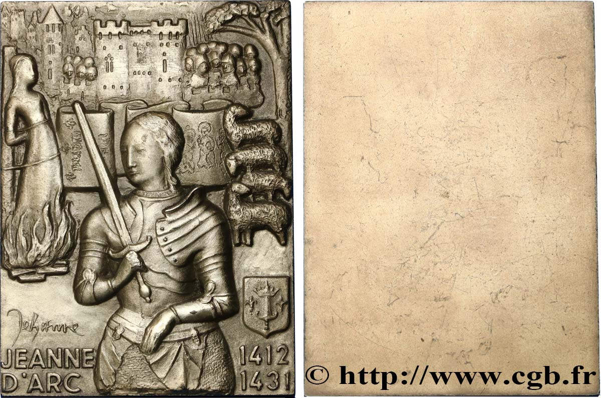 CINQUIÈME RÉPUBLIQUE Plaquette de Jeanne d’Arc TTB+