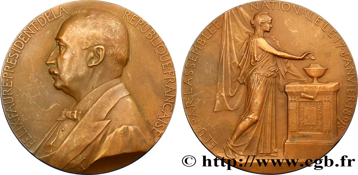 III REPUBLIC Médaille pour l’élection de Félix Faure AU
