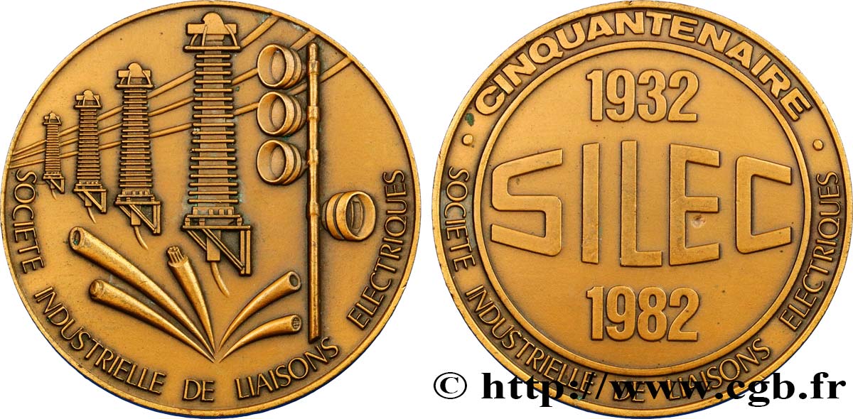 QUINTA REPUBLICA FRANCESA Médaille Cinqantenaire SILEC EBC