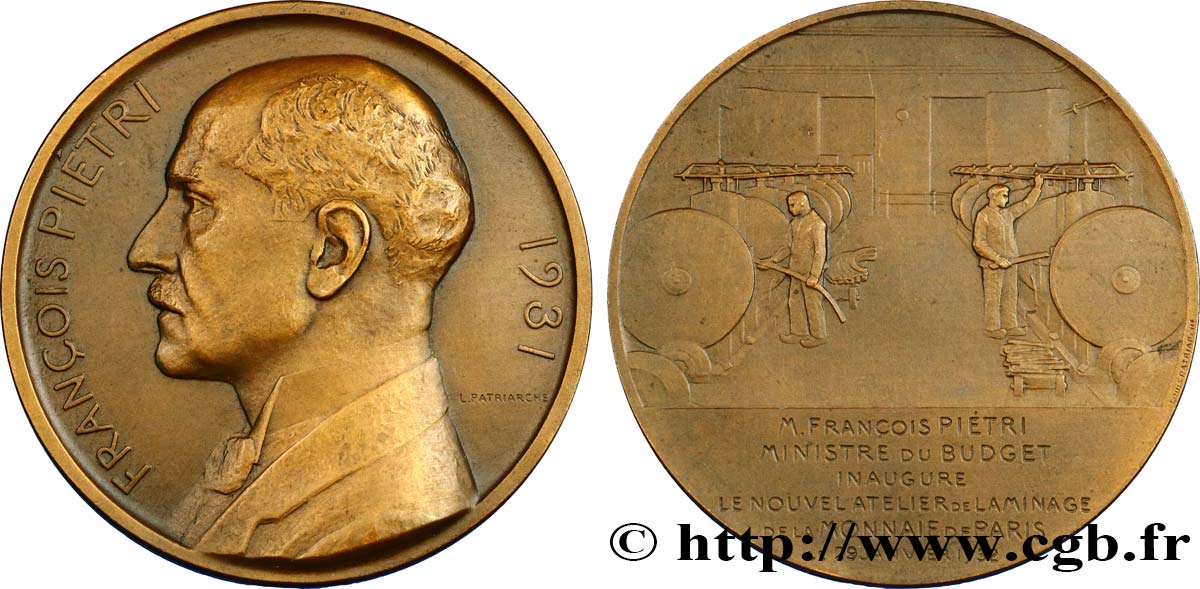 DRITTE FRANZOSISCHE REPUBLIK Médaille, François Piétri fVZ