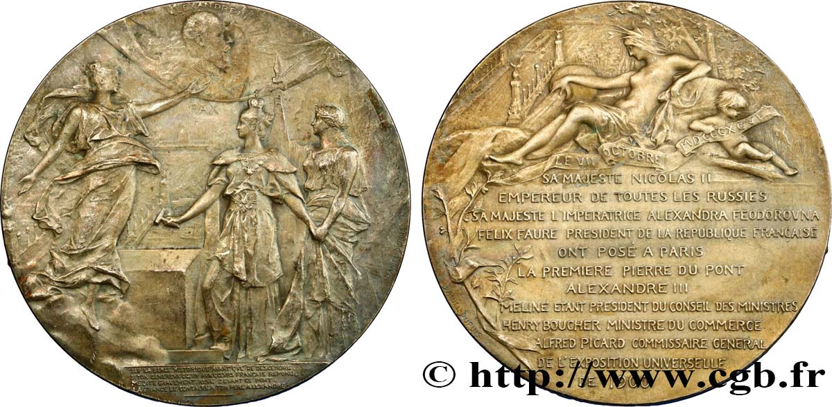 III REPUBLIC Médaille du Pont Alexandre III XF