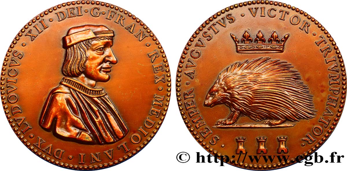 LOUIS XII, FATHER OF THE PEOPLE Médaille, Porc-épic AU