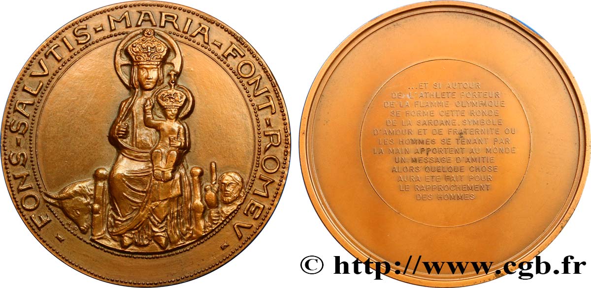 QUINTA REPUBLICA FRANCESA Médaille de la Vierge de Font-Romeu EBC