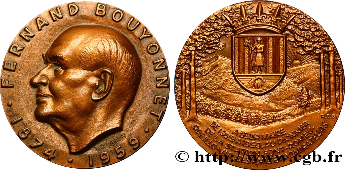 QUINTA REPUBLICA FRANCESA Médaille de Fernand Bouyonnet EBC