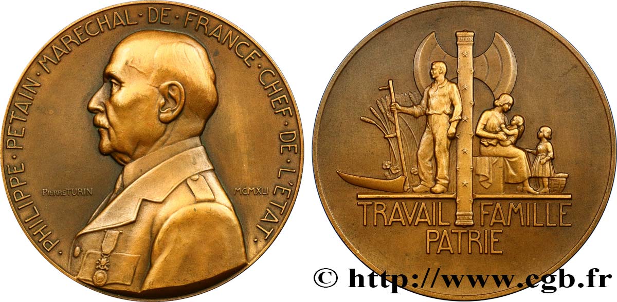 ÉTAT FRANÇAIS Médaille du Maréchal Pétain SUP