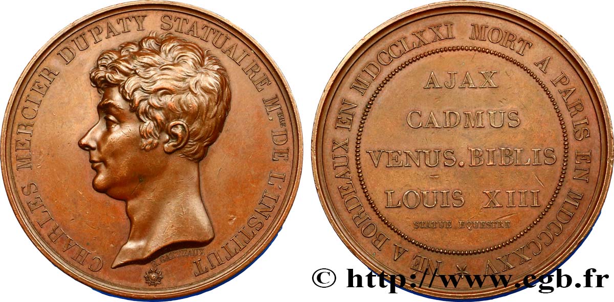 LUIS XVIII Médaille de la statue équestre de la Place des Vosges MBC+
