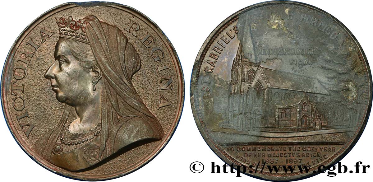 GRAN BRETAGNA - VICTORIA Médaille des 60 ans de règne SPL/MB