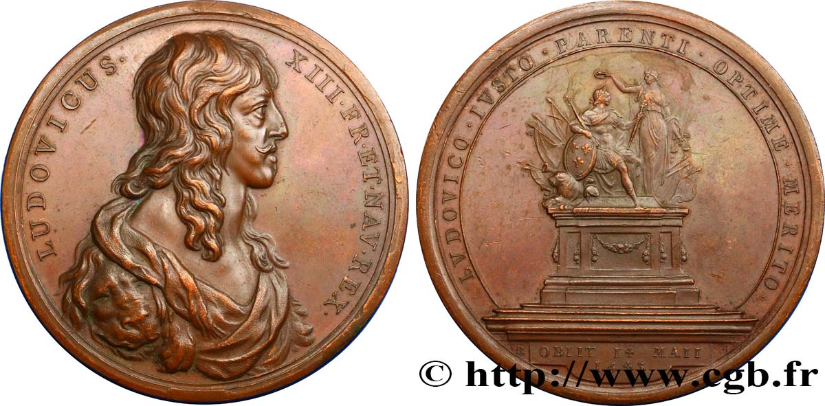 LOUIS XIII  Médaille pour la mort de Louis XIII le Juste VZ/fVZ