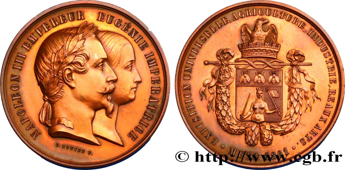 SECOND EMPIRE Médaille de l’Exposition Universelle de Metz AU