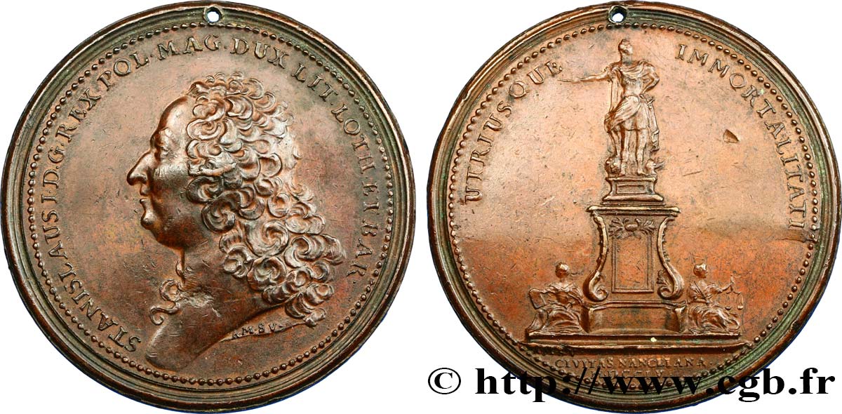 LOUIS XV THE BELOVED Médaille de Stanislas Leszczynski XF