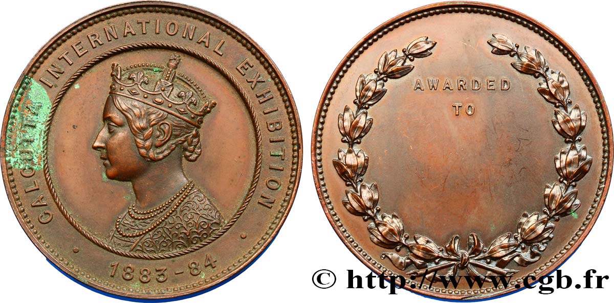 GRAN BRETAGNA - VICTORIA Médaille de l’exposition britannique de Calcutta q.SPL