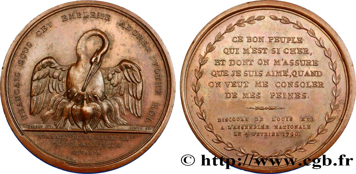 LOUIS XVI Médaille d’hommage de la Garde nationale à Louis XVI BC+