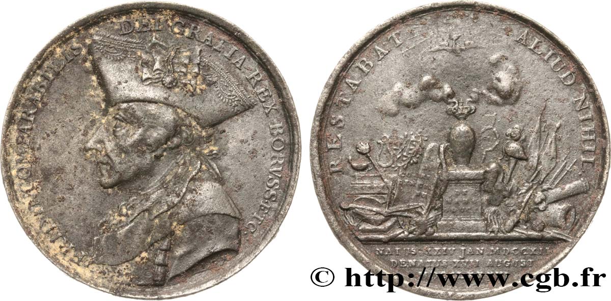 ALLEMAGNE - ROYAUME DE PRUSSE - FRÉDÉRIC II LE GRAND Médaille, Décès de Frédéric II le Grand BC