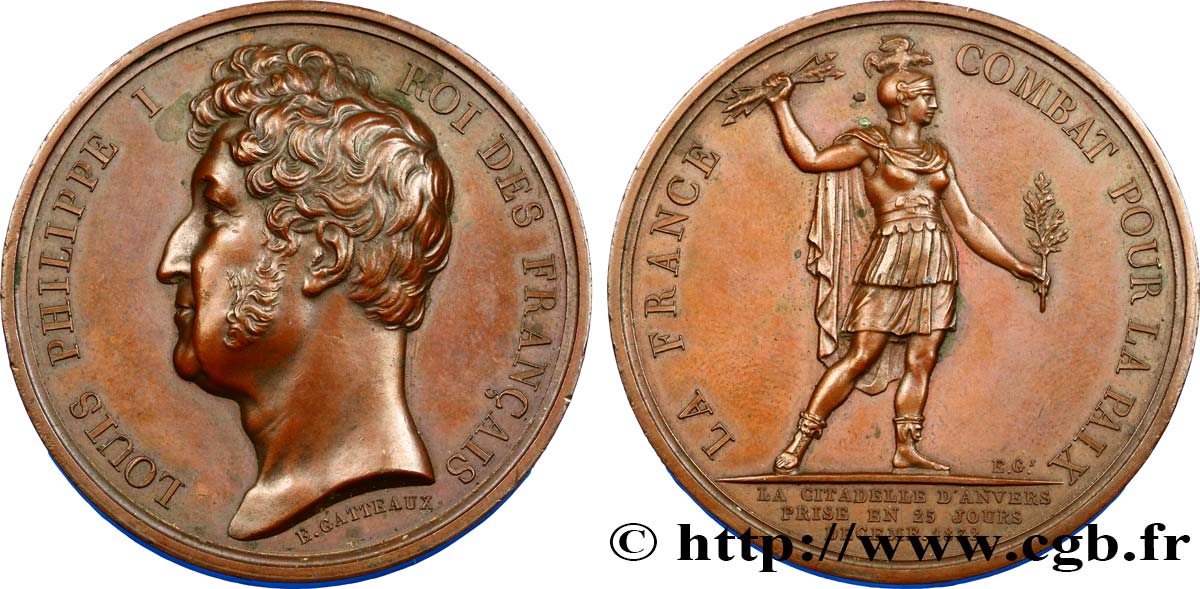 LUIS FELIPE I Médaille, Prise d’Anvers EBC