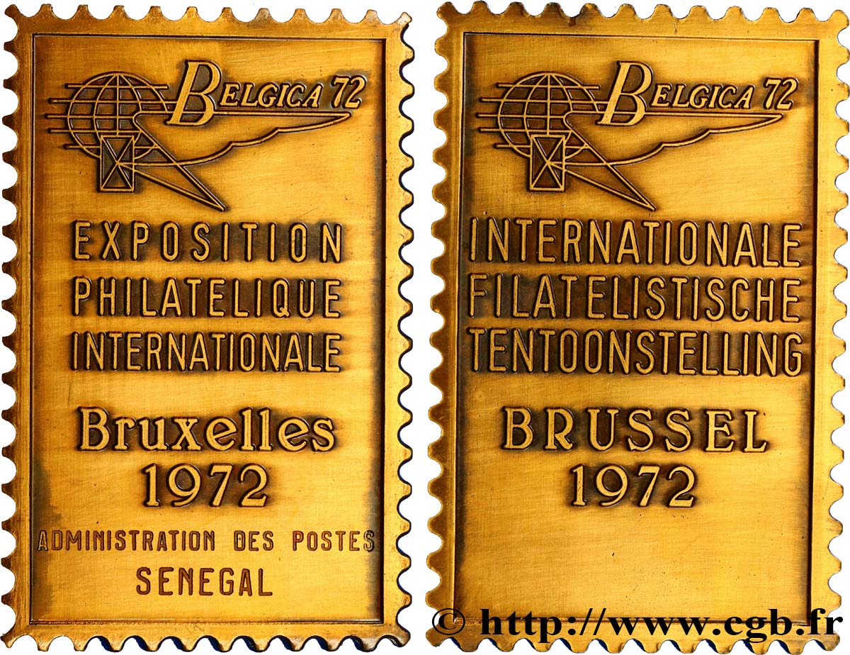 BELGIO Médaille de l’Exposition philatélique de 1972 SPL